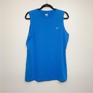 Nike Fit Dry Blue Swoosh Sleeveless Muscle Tank Top Boys Size XL 16-18